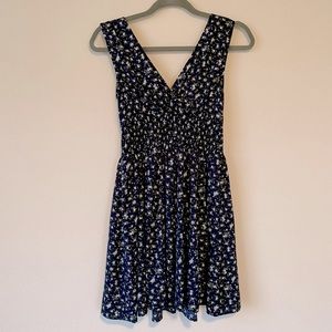 V-neck floral a-line dress